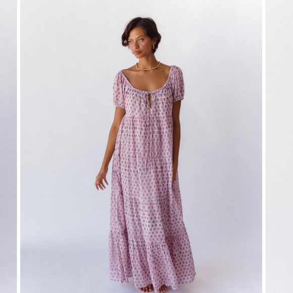 Daughters of India Sita Dress in Violet - Picture 3 of 4